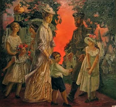 Закат. 130х120 орг смеш.техн.