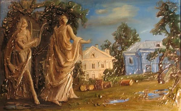 Царскосельские музы  40 х 65 смеш техн.