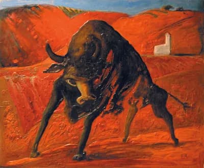 Бык, 120x100, смешанная техника, 1995