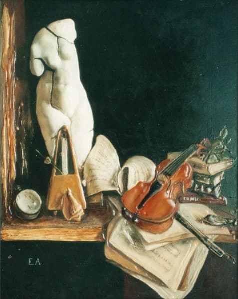 Венера и музыка, 75х100, смешанная техника, 1994