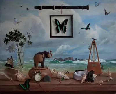 Про слонов, ворон и бабочек 100х110 х.м.