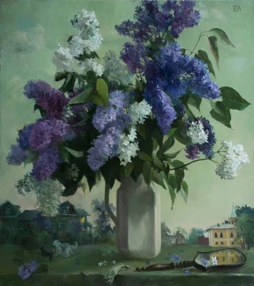 сирень в Тярлево 80х70 х.м.