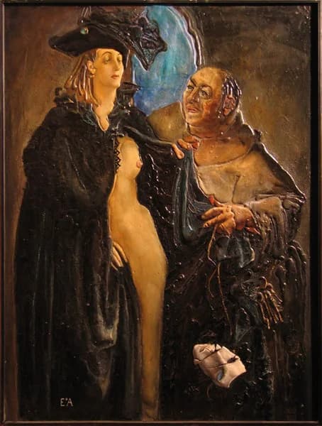 Влюбленный монах. 95х130, смешанная техника, 1995