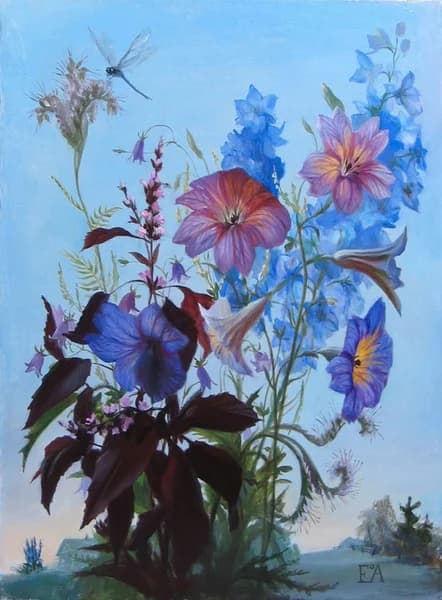 Голубой вечер. 20х30, х/м, 2006