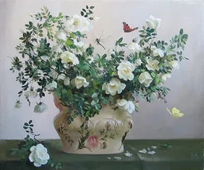 Китайские розы. 70х50, х/м, 2006