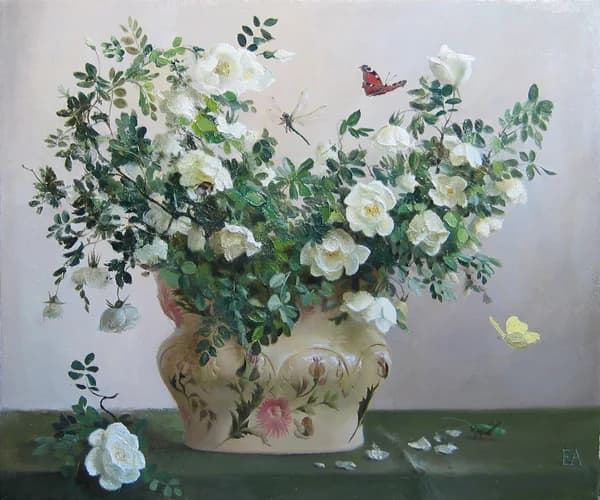 Китайские розы. 70х50, х/м, 2006