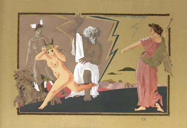 Метаморфоза шо. Серия МИФЫ ДРЕВНЕЙ ГРЕЦИИ. 40х30, коллаж, 2003-2008