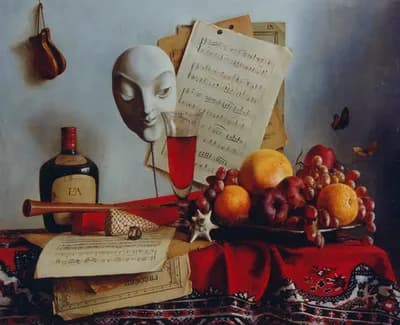 Маска и фрукты.