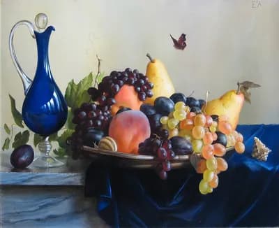 Синее и золотое.50х60.х.м.