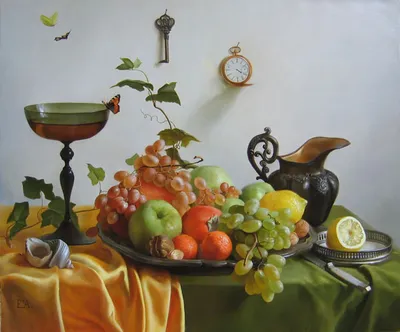 композиция золотисто-зелёных 65 х 80 х.м.