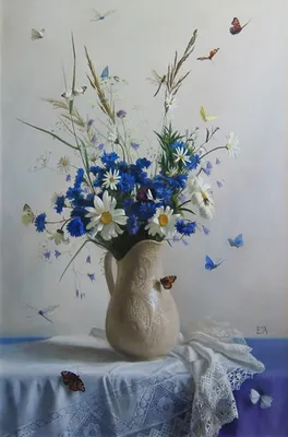 Васильки, 50х80, х/м, 2005