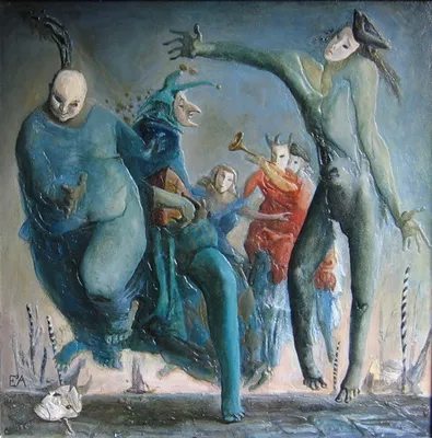 Конец карнвальной ночи в Венеции. 130х120, смешанная техника, 1997