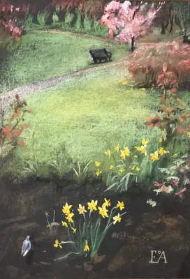 Daffodils and a dove