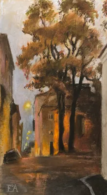 Evening street in Vyborg