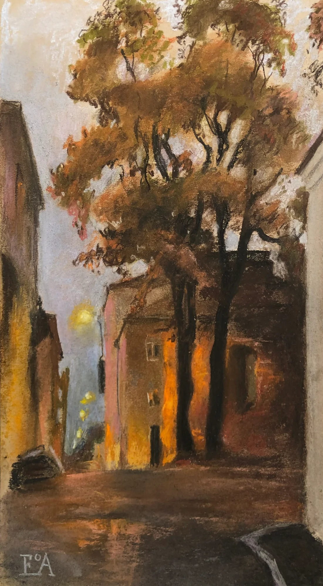 Evening street in Vyborg